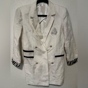 Women's White Nautical Blazer